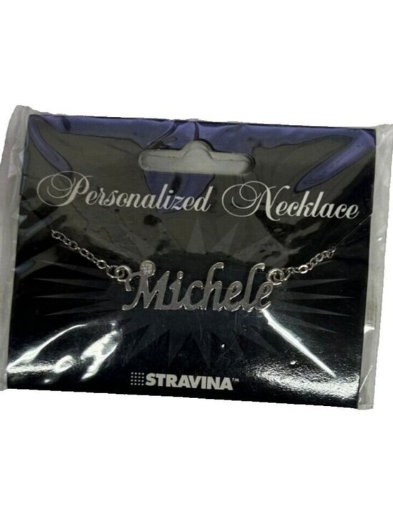 MICHELE Silvertone Rhinestone Accent 14.5" w 4.5" Multi Ring Ext Necklace - Picture 1 of 15